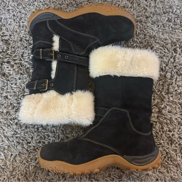 Salomon Women Lhasa Black Suede Fur Winter Snow Boots - Picture 12 of 16